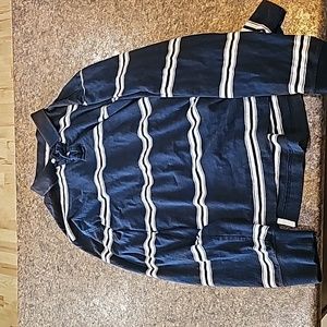 Blue and white polo